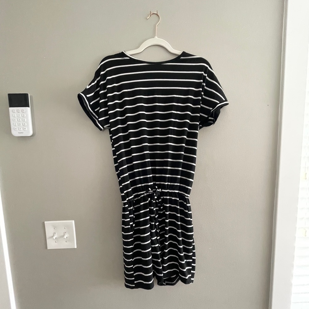 Black and White Striped Jumpsuit